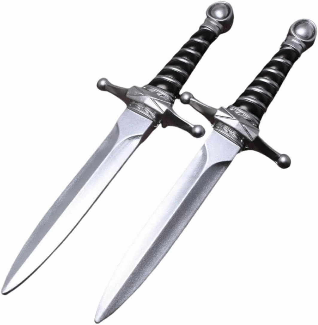 Medieval Dagger Halloween Blade Good Replica Knife for a Costume, Use in a Play or Pretend （2 Pack）