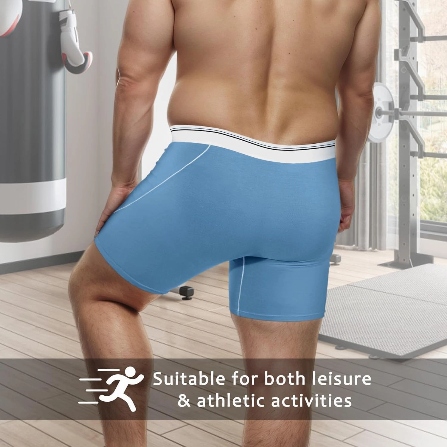 Men Big and Tall Underwear Boxer Briefs - Breathable Moisture Wicking Long Leg Underwear 2XL 3XL 4XL 5XL 6XL