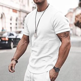 Men's Shirt and Shorts Set 2 Piece Outfits Fashion Summer Tracksuits Casual Sportwear Set