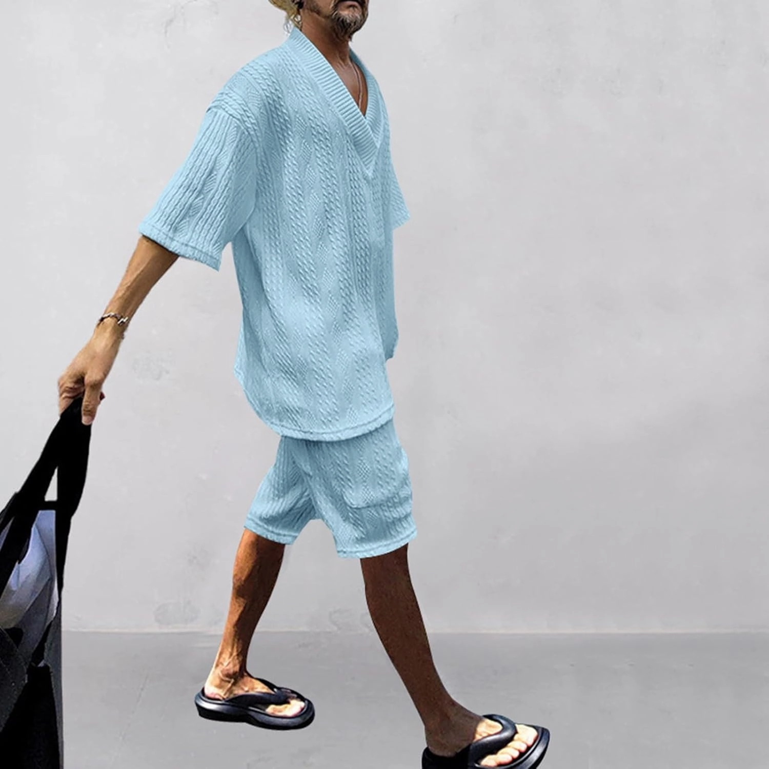 Men's Short Sleeve Summer T Shirt & Shorts Set Two 2 Piece Casual Daily, Sweatsuits Set Athletic Jogging Gym Activewear