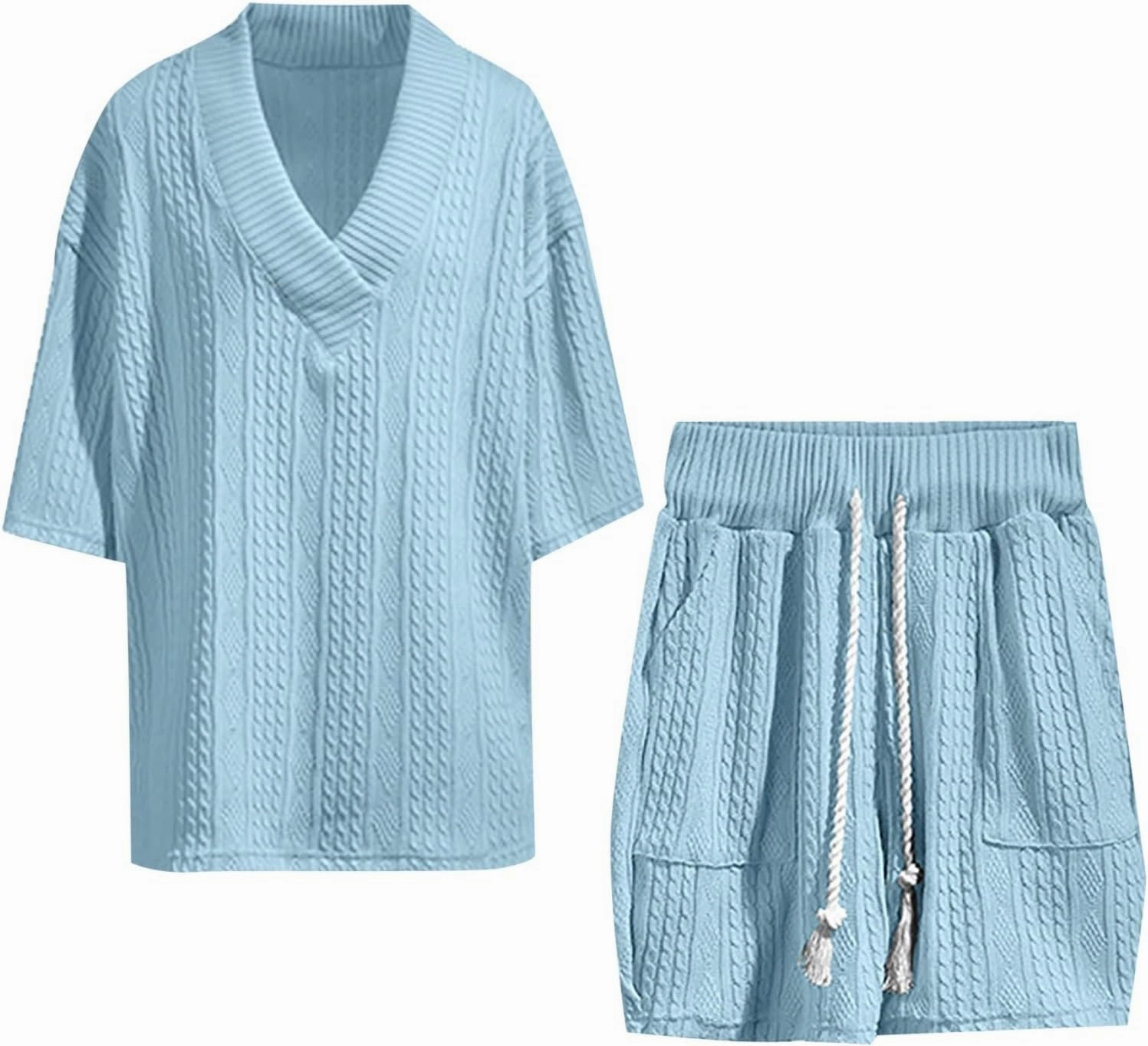 Men's Short Sleeve Summer T Shirt & Shorts Set Two 2 Piece Casual Daily, Sweatsuits Set Athletic Jogging Gym Activewear