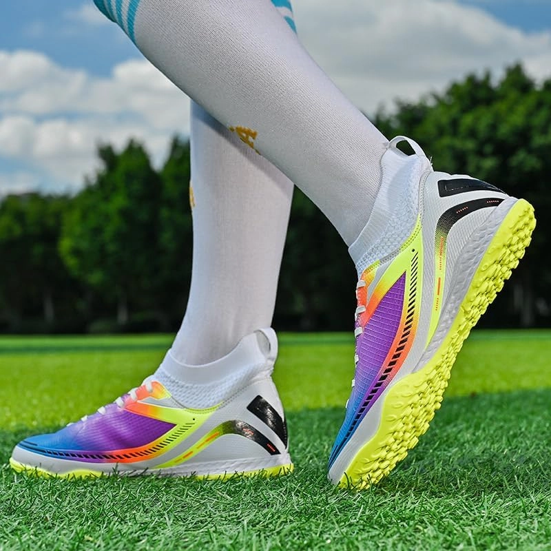 Men's Womens Turf Trainer Soccer Sport Flexible Athletic Lace Up Light Weight Outdoor Cleats Football Soccer Shoes