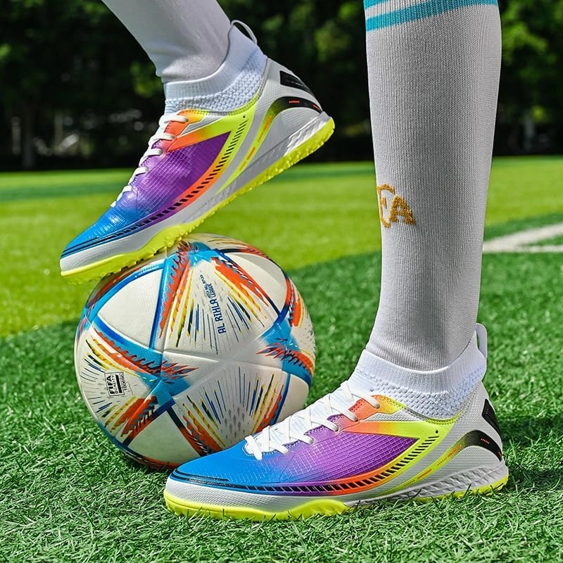 Men's Womens Turf Trainer Soccer Sport Flexible Athletic Lace Up Light Weight Outdoor Cleats Football Soccer Shoes