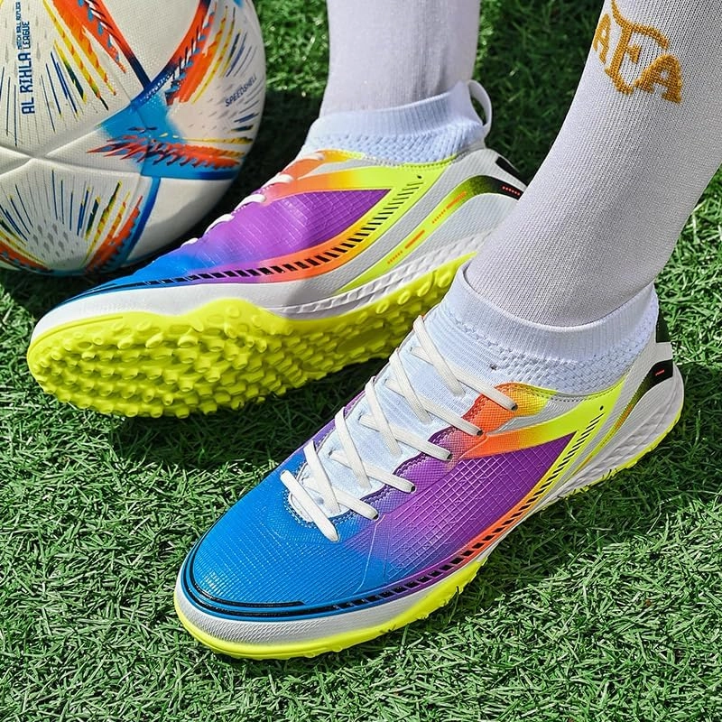 Men's Womens Turf Trainer Soccer Sport Flexible Athletic Lace Up Light Weight Outdoor Cleats Football Soccer Shoes