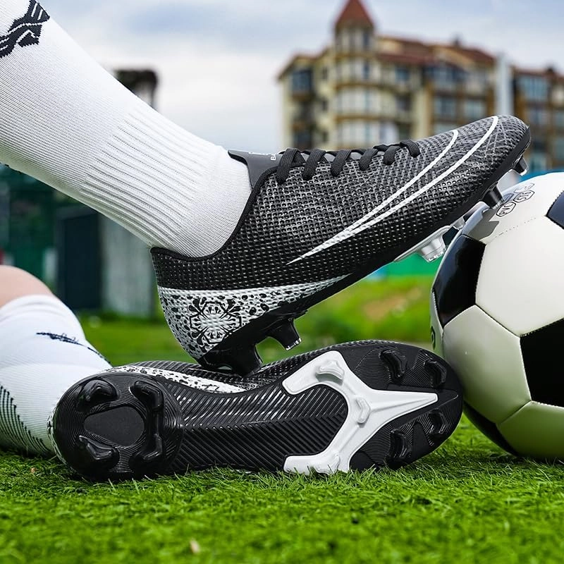 Men's Womens Turf Trainer Soccer Sport Flexible Athletic Lace Up Light Weight Outdoor Cleats Football Soccer Shoes