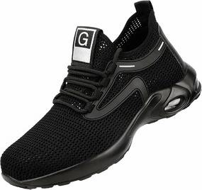 Men's Work Shoes, Safety Trainers Shoes, Anti-Smash and Anti-stab, Steel Toe Cap, Light and Breathable, Soft and Comfortable, 15KN Pressure Resistance,44,J