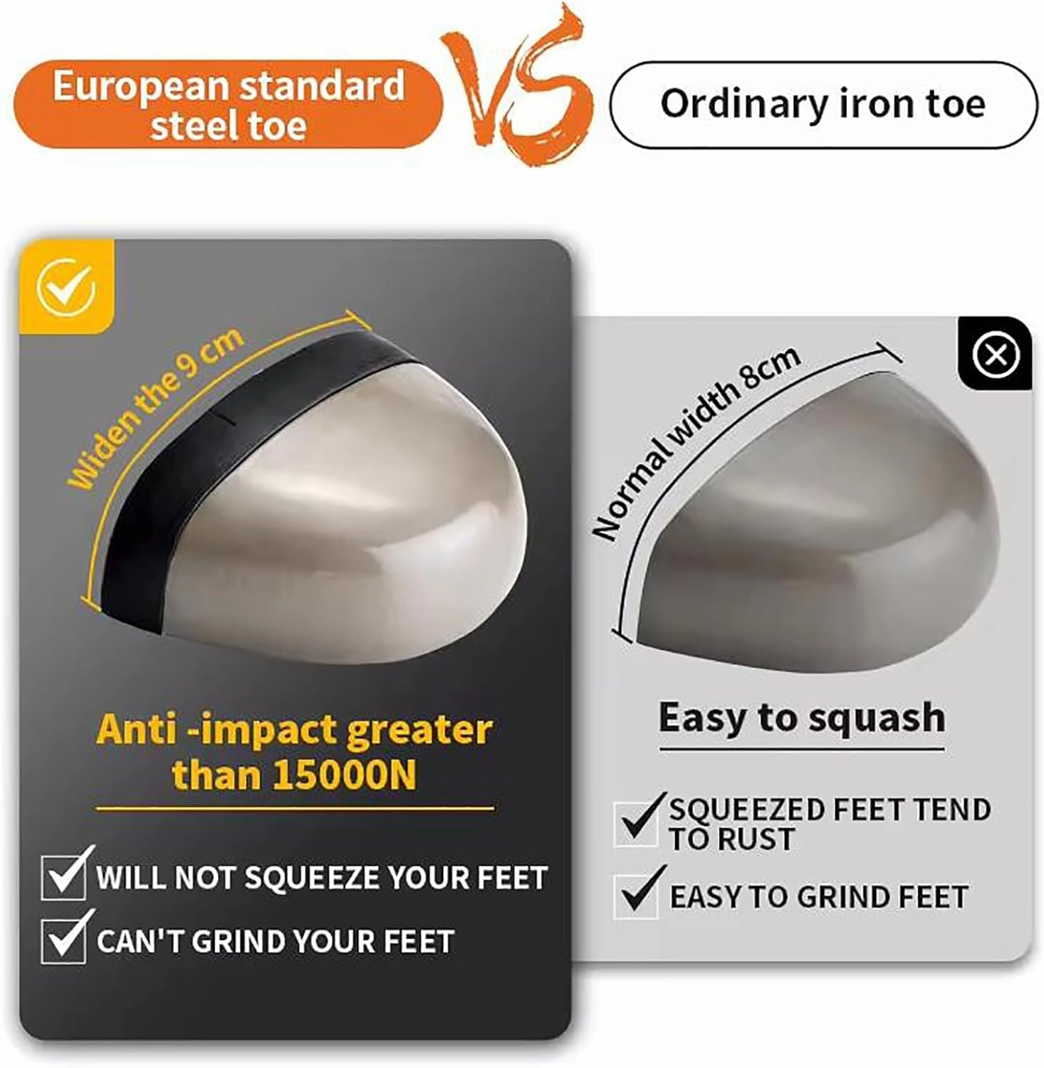 Men's Work Shoes, Safety Trainers Shoes, Anti-Smash and Anti-stab, Steel Toe Cap, Light and Breathable, Soft and Comfortable, 15KN Pressure Resistance,44,J