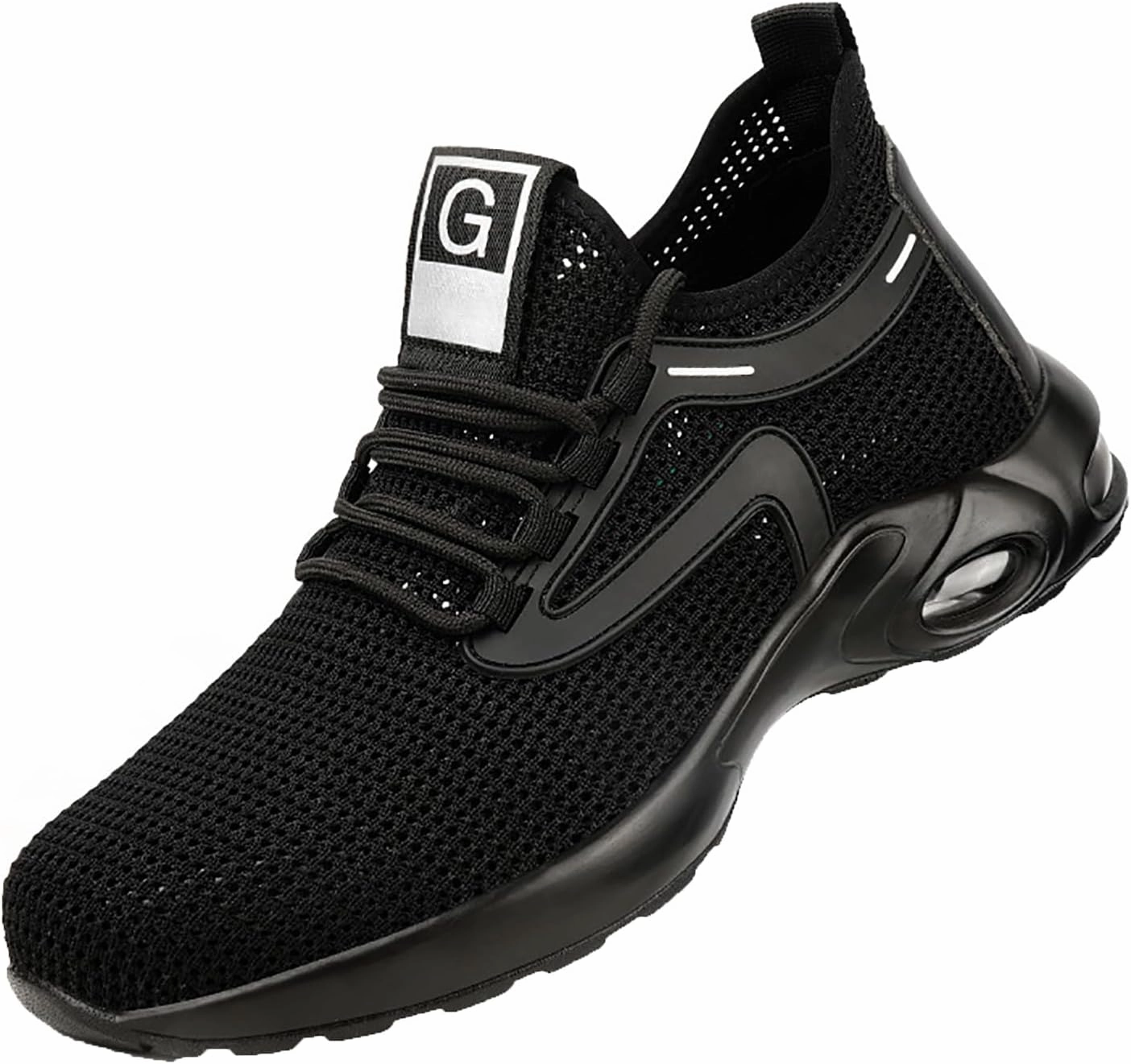 Men's Work Shoes, Safety Trainers Shoes, Anti-Smash and Anti-stab, Steel Toe Cap, Light and Breathable, Soft and Comfortable, 15KN Pressure Resistance,44,J