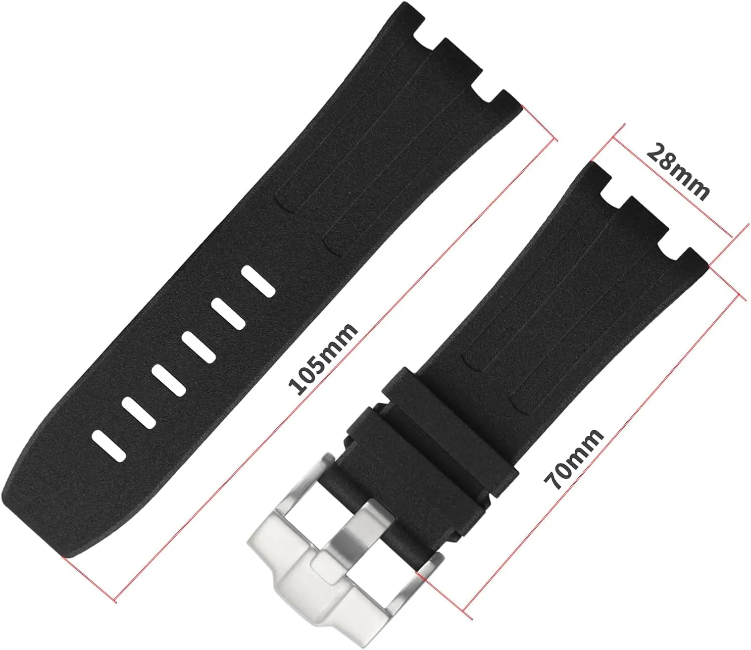 Men's Rubber Strap Compatible for 28mm Audemars Piguet Royal Oak Offshore AP 15703 15710 15400 26470 26400 Ladies outdoor work waterproof silicone watch band wrist strap buckle