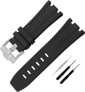 Men's Rubber Strap Compatible for 28mm Audemars Piguet Royal Oak Offshore AP 15703 15710 15400 26470 26400 Ladies outdoor work waterproof silicone watch band wrist strap buckle