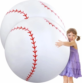 Meooeck 2 Pcs 27 Inch Inflatable Balls Large Inflatable Baseball Giant Beach Balls for Pool Summer Outdoor Activity Games Birthday Party Decorations