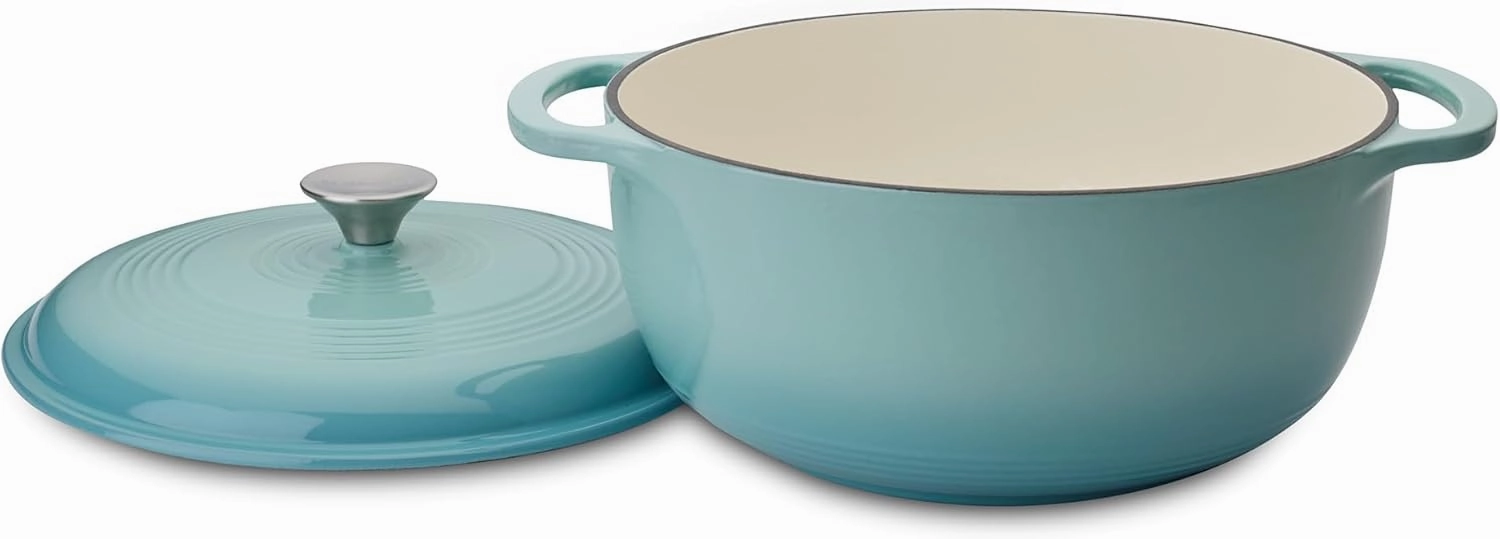 Mercer Culinary Enameled Cast Iron Round Dutch Oven, 6 qt., Aqua