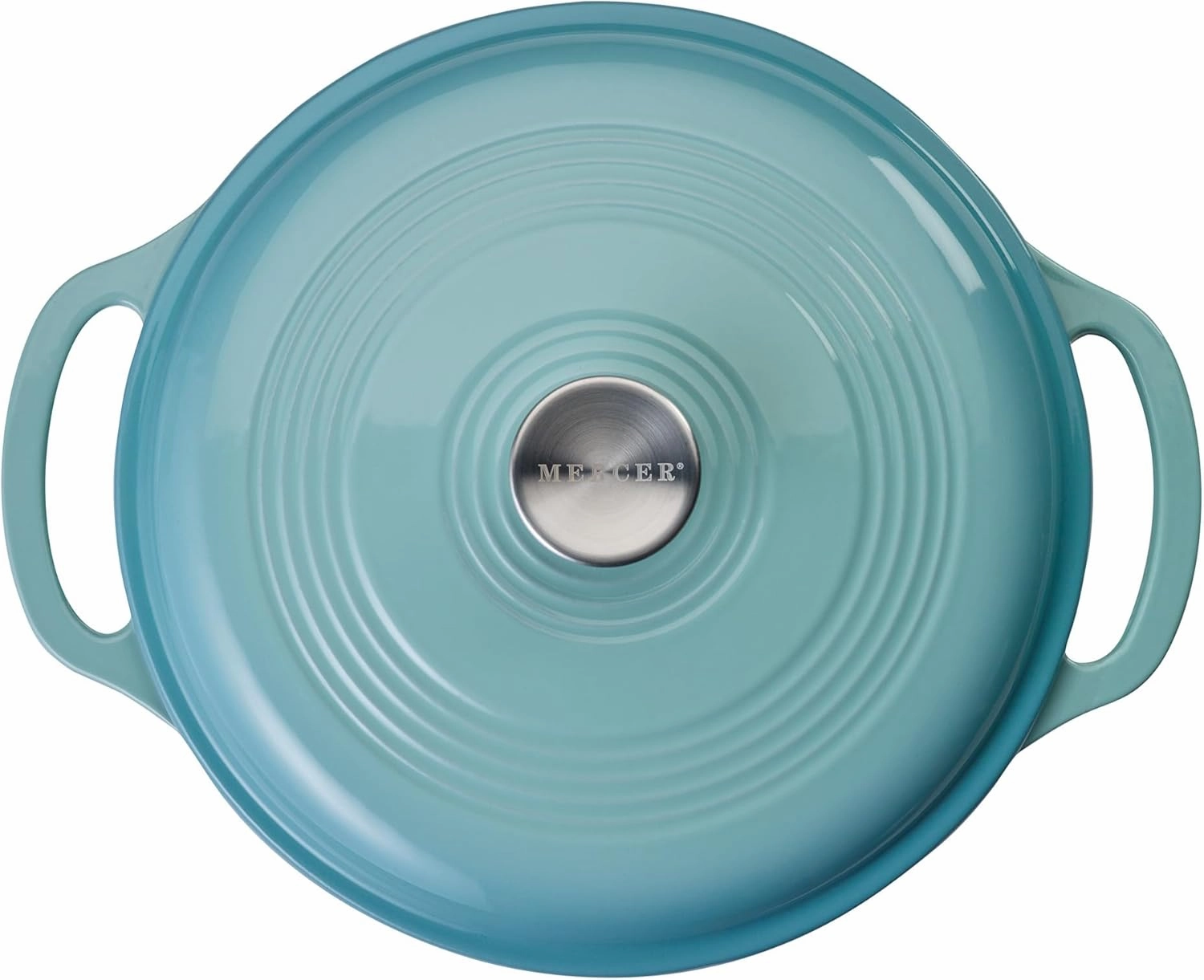 Mercer Culinary Enameled Cast Iron Round Dutch Oven, 6 qt., Aqua