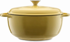 Mercer Culinary Enameled Cast Iron Round Dutch Oven, 6 qt., Canary