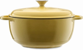 Mercer Culinary Enameled Cast Iron Round Dutch Oven, 6 qt., Canary