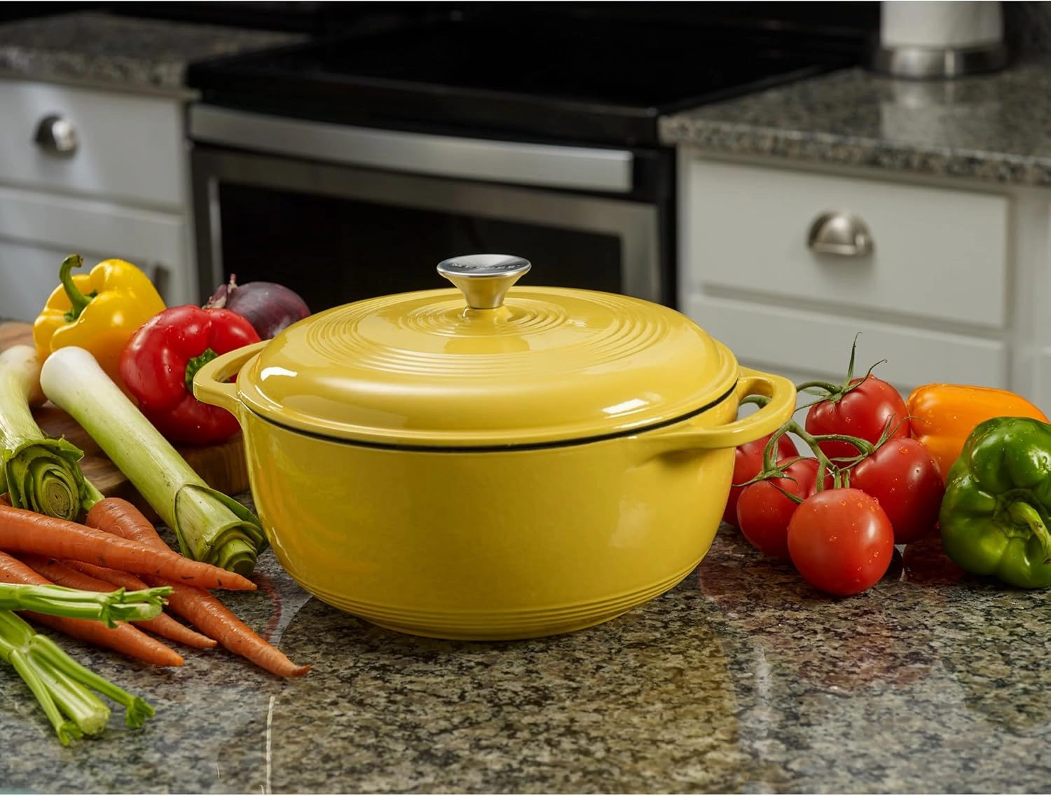Mercer Culinary Enameled Cast Iron Round Dutch Oven, 6 qt., Canary