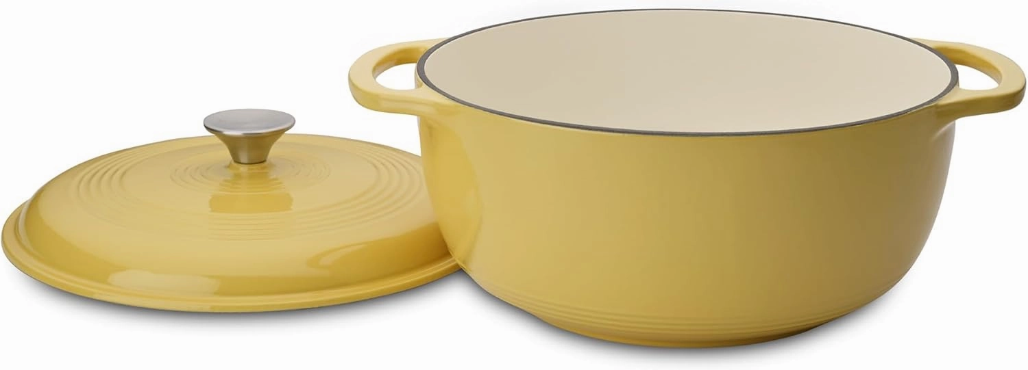 Mercer Culinary Enameled Cast Iron Round Dutch Oven, 6 qt., Canary