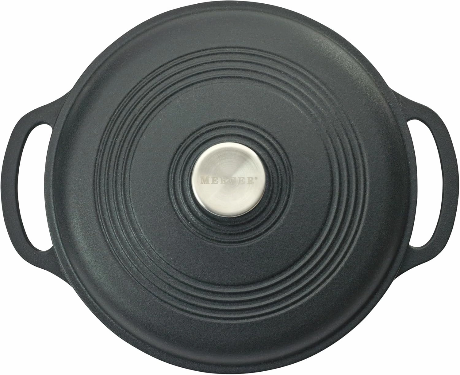 Mercer Culinary Enameled Cast Iron Round Dutch Oven, 6 qt., Matte Black
