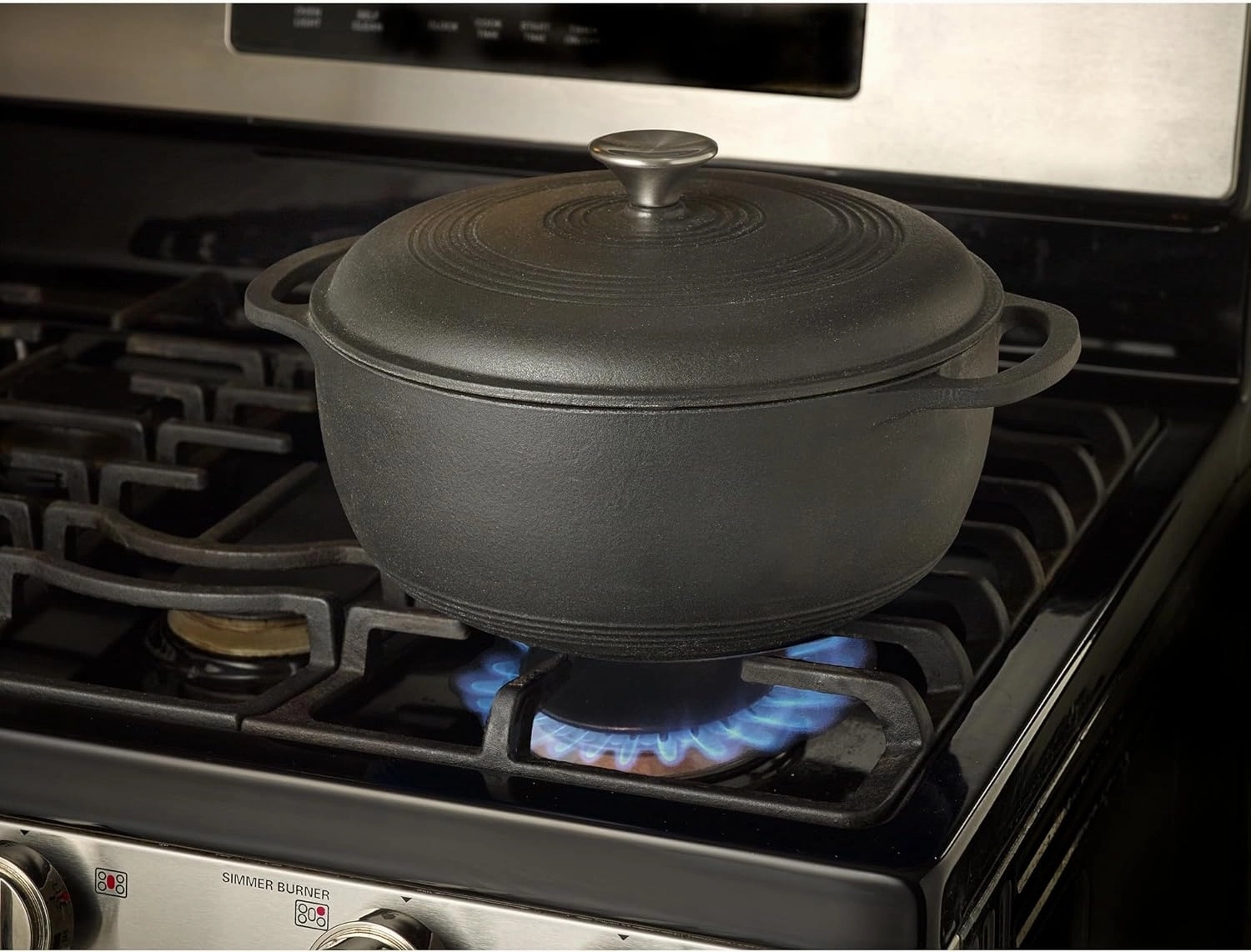 Mercer Culinary Enameled Cast Iron Round Dutch Oven, 6 qt., Matte Black