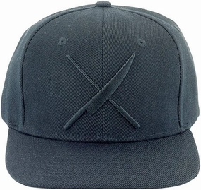 Mercer Culinary Unisex Adult Raised Black Logo Cap, Black W/Large Black Logo