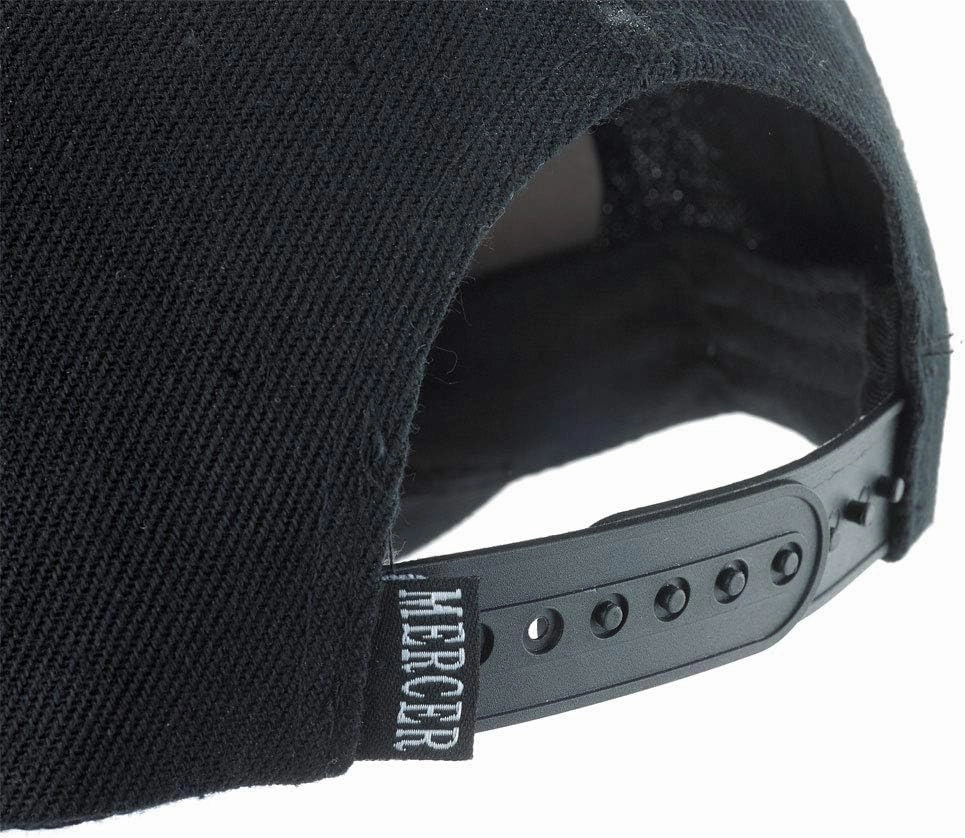 Mercer Culinary Unisex Adult Raised Black Logo Cap, Black W/Large Black Logo
