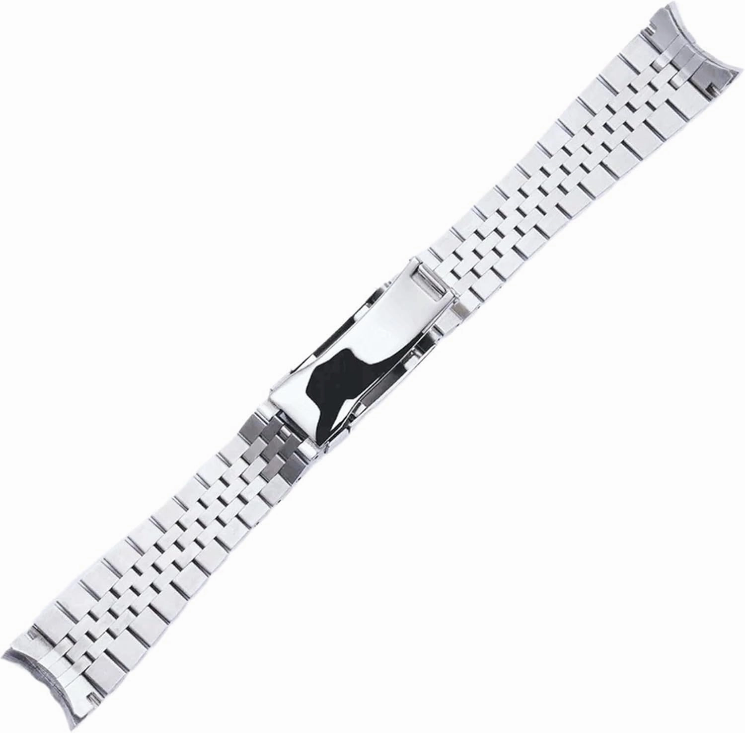 Metal Bracelet Strap 20mm 21mm Solid Stainless Steel Strap for Smart Watch Traditional Watch Men Women Universal Folding Buckle Watch Accessories
