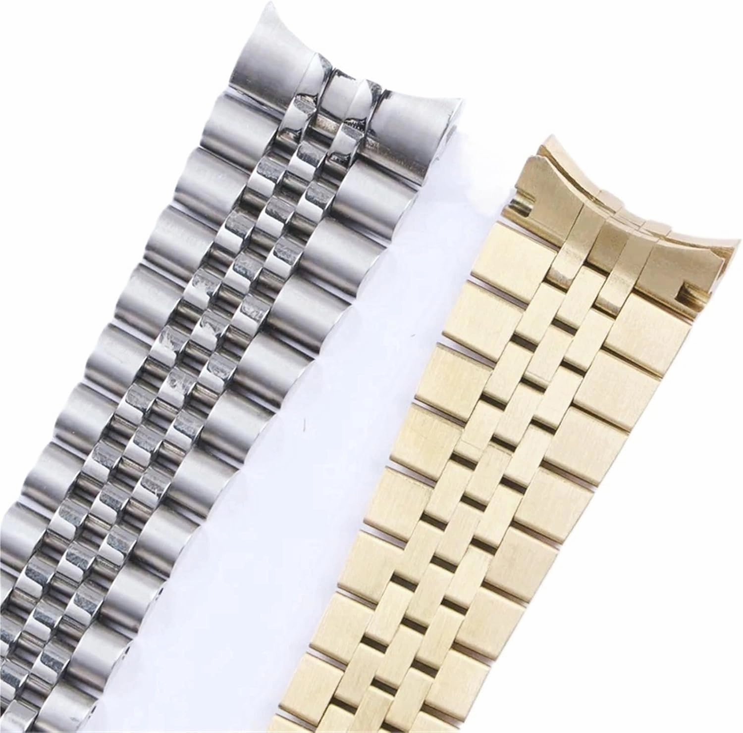 Metal Bracelet Strap 20mm 21mm Solid Stainless Steel Strap for Smart Watch Traditional Watch Men Women Universal Folding Buckle Watch Accessories