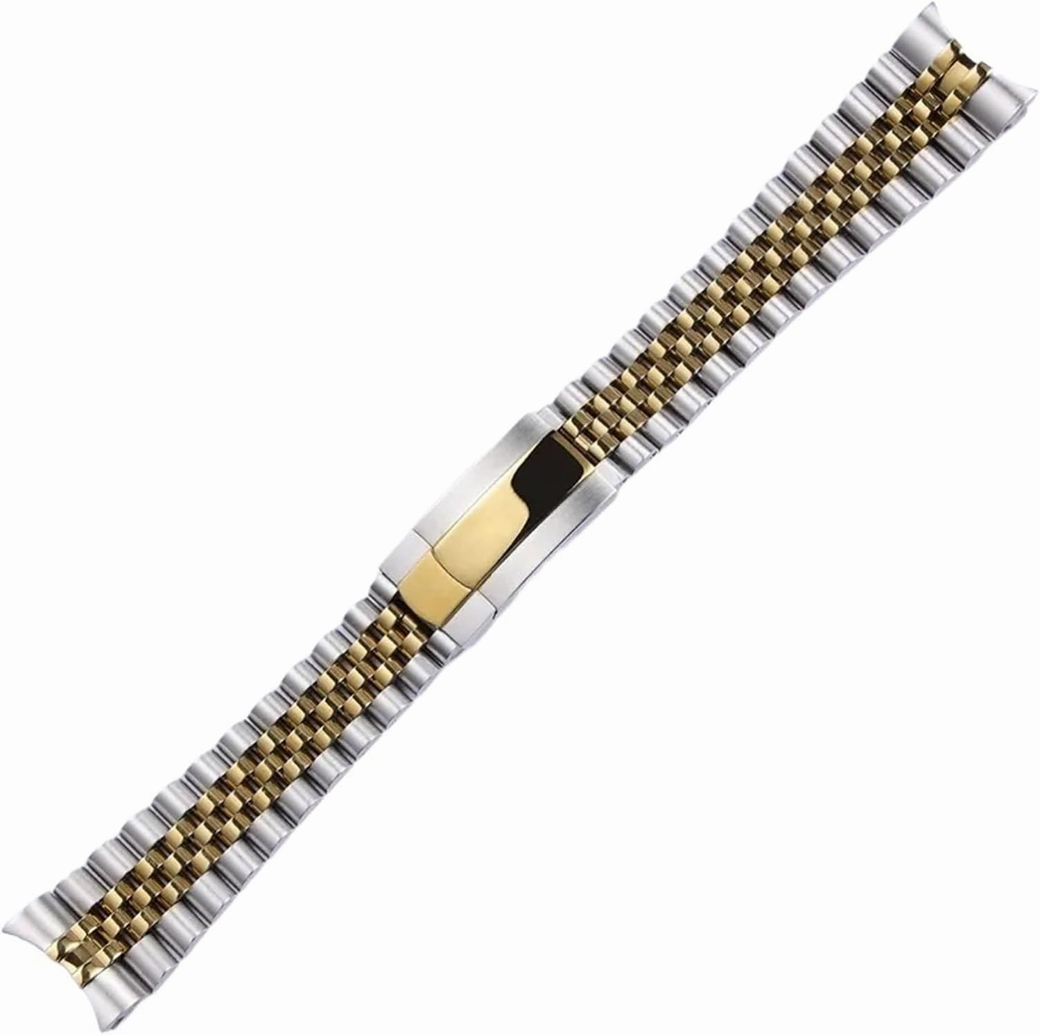 Metal Bracelet Strap 20mm 21mm Solid Stainless Steel Strap for Smart Watch Traditional Watch Men Women Universal Folding Buckle Watch Accessories