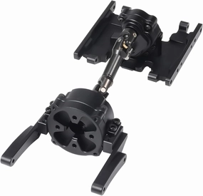 Metal Front Planetary Gearbox Transfer Case Transmission Drive Shaft Skid Plate Set for 1/10 RC Rock Crawler SCX10 II 90046 Chassis Metal Prefixal Gearbox Upgrade (Black)