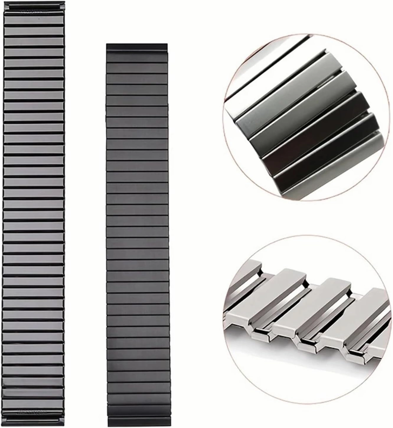 Metal Smart Watch Strap Stainless Steel Elastic Watch Band Elastic Expansion Stretch Band 16mm 18mm 20mm 22mm Replacement Wristband