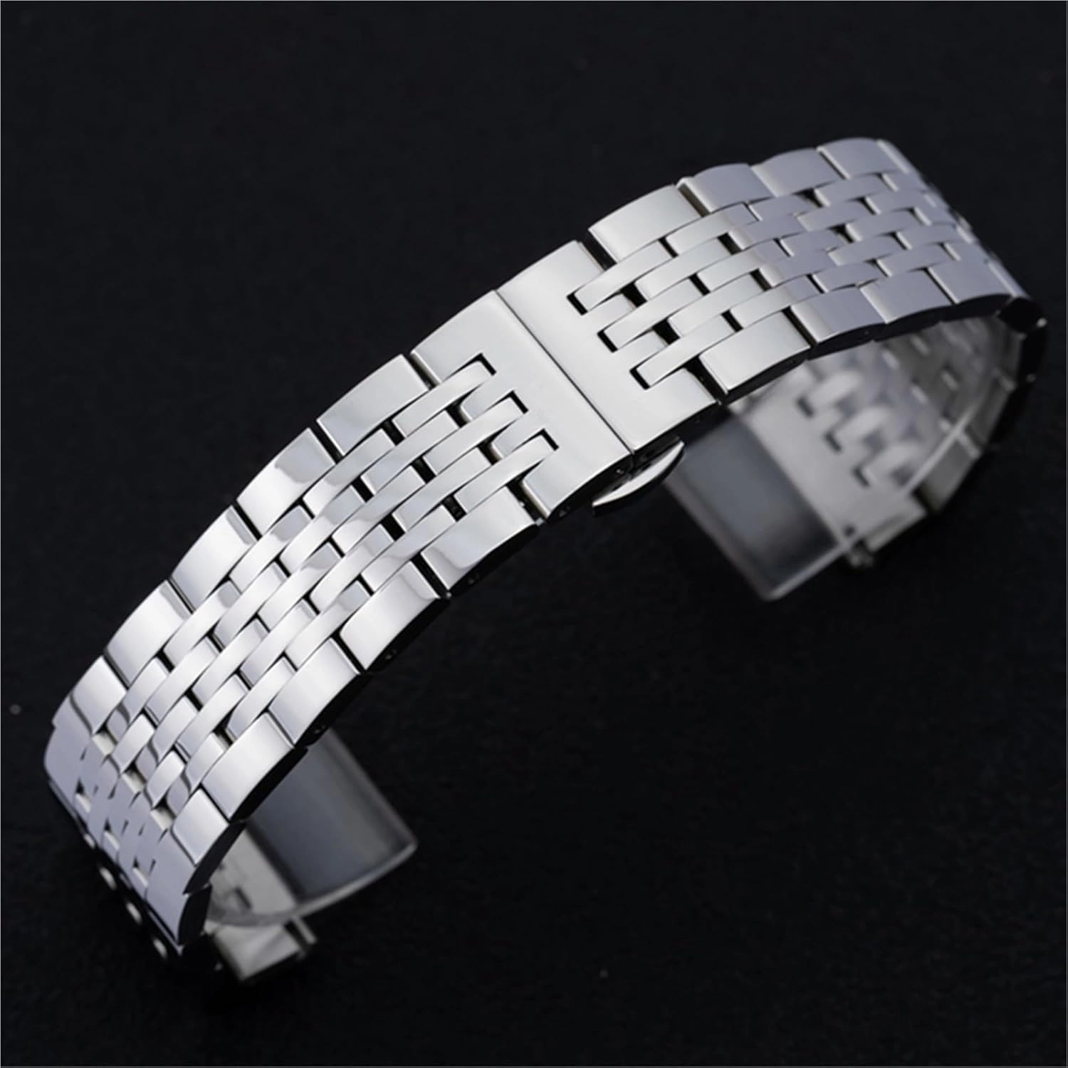 Metal Watch Band Solid Stainless Steel Bracelet Folding Clasp 18mm 20mm Universal Replacement Strap for Smart Watch Quartz Watch