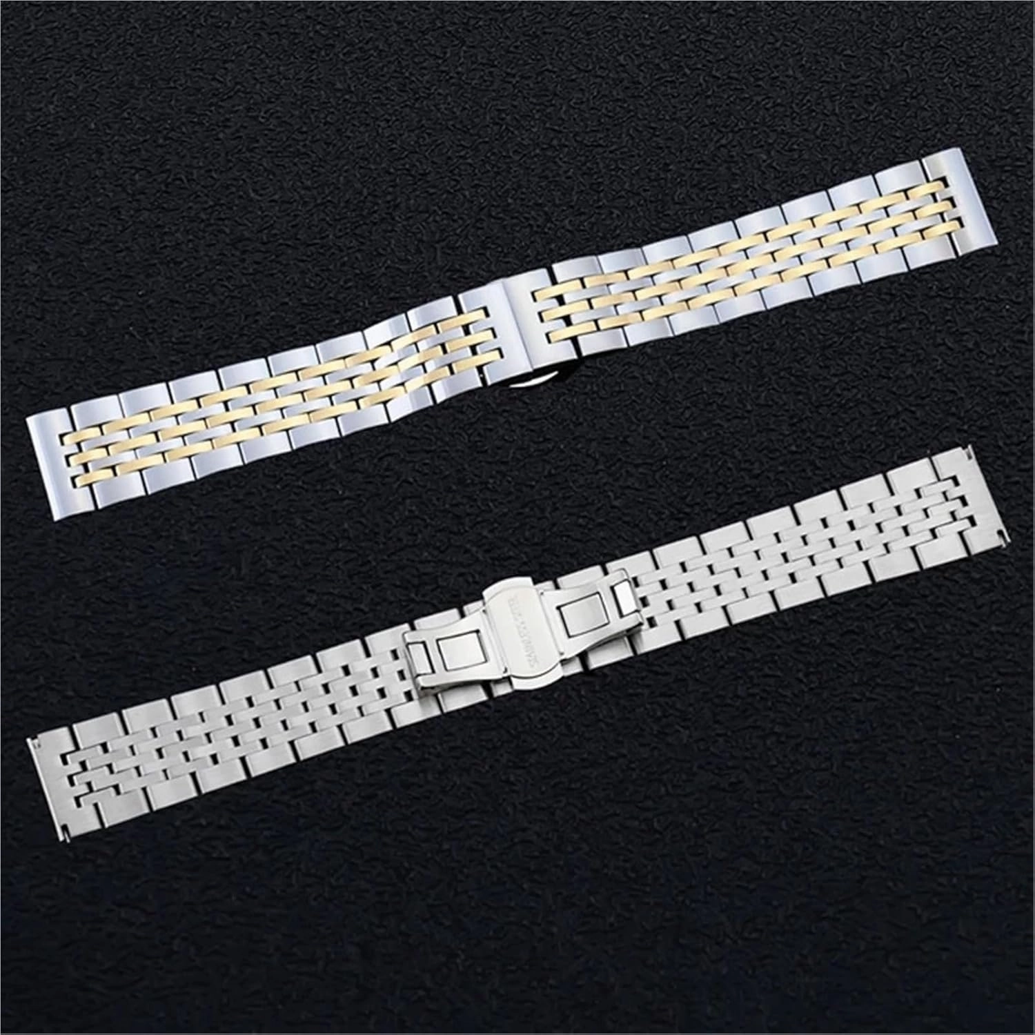 Metal Watch Band Solid Stainless Steel Bracelet Folding Clasp 18mm 20mm Universal Replacement Strap for Smart Watch Quartz Watch