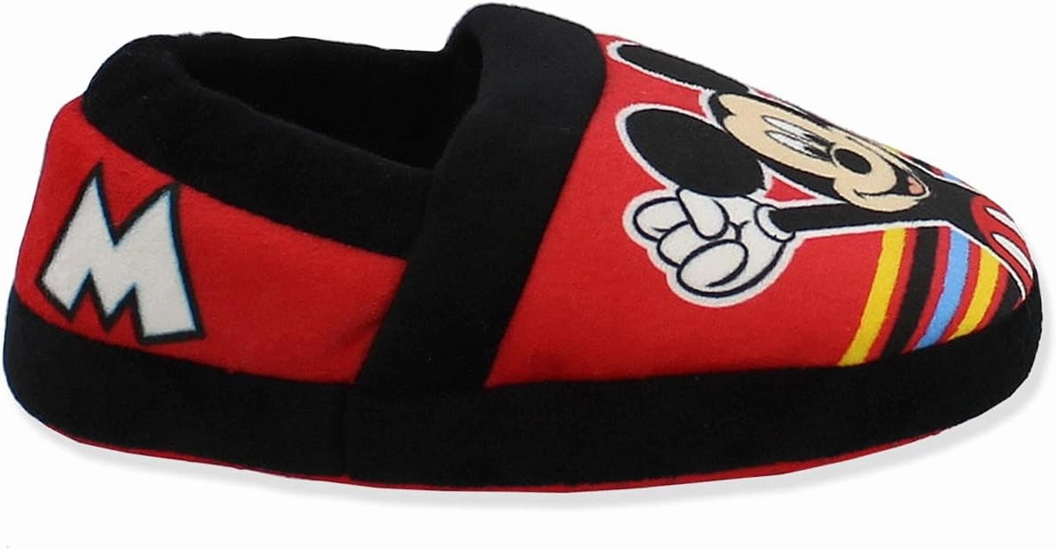 Mickey Mouse Toddler Boy's Plush A-Line Slippers with 3D Ears