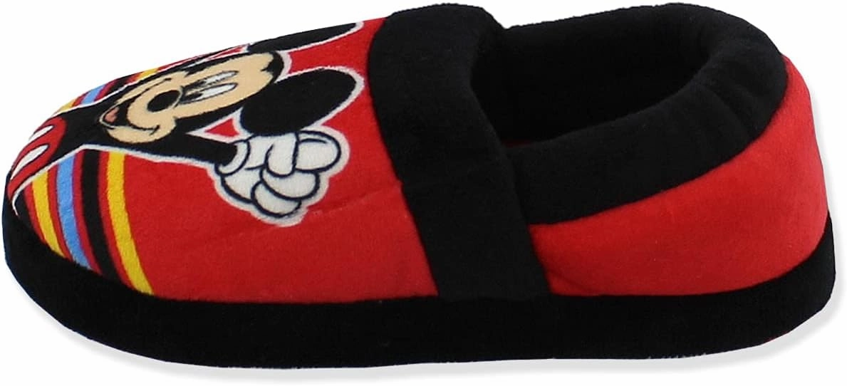 Mickey Mouse Toddler Boy's Plush A-Line Slippers with 3D Ears