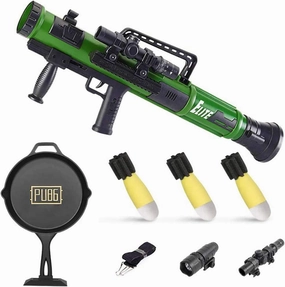 Military Toy Rocket Launcher Set, Worker Tactics Missile Mortar Air Gun Toy with 3 Safety LED Foam Shell - Artillery Launcher Best Gift for Boys & Girls - Great for Outdoor Play (Green A)
