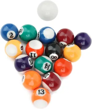 Mini 32MM Resin Billiard Balls Set, Impact Resistant, Scratch Resistant, Smooth for Game Rooms, Bars, 16PCS