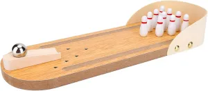Mini Bowling Set, Wooden Desktop Toy For Kids Table Top Mini Bowling Game Set-, Adjustable Angle Ball 1 Set For Home and Office Fun