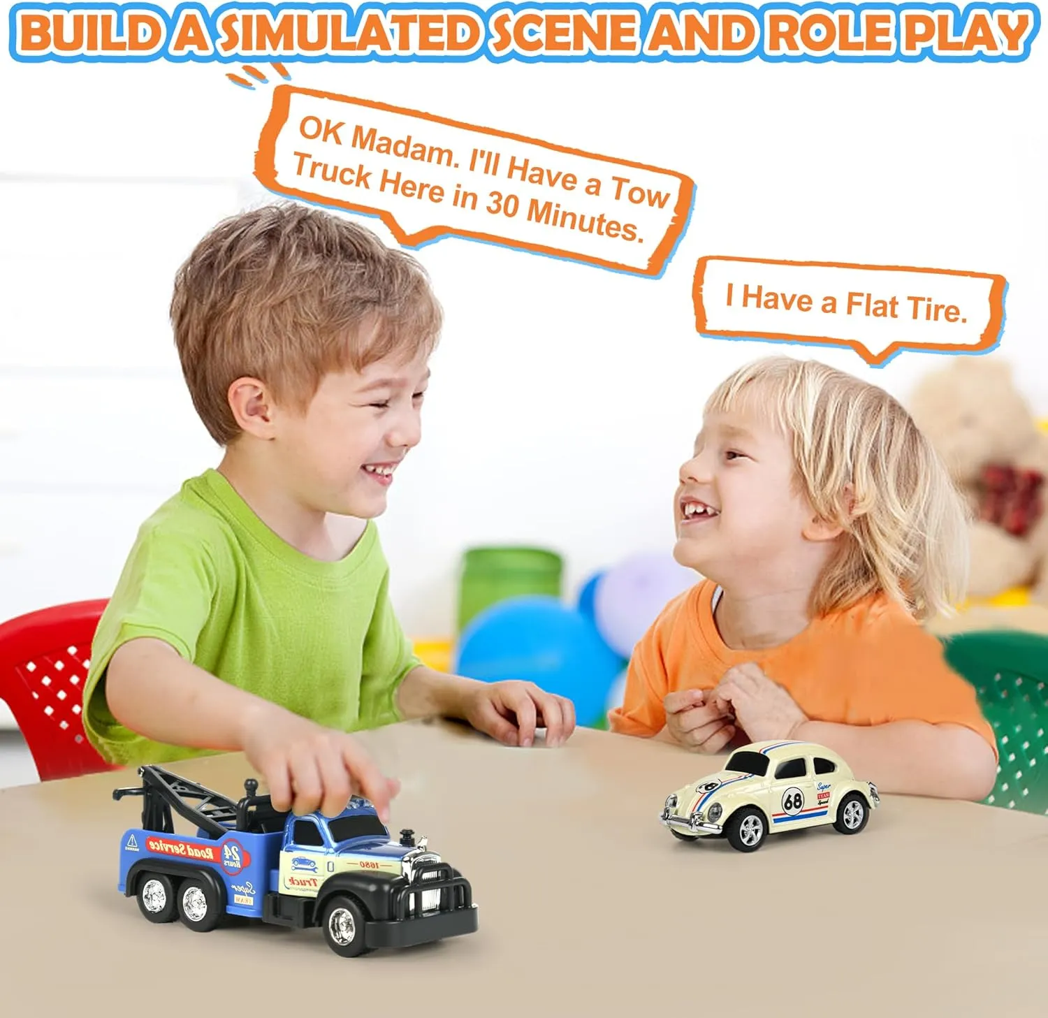 Mini RC Truck, 1/64 Scale Tow Truck Toy Remote Control Car with Lights, Mini Alloy Monster Trucks, 2.4GHz Remote & APP Control, Adjustable Speed & Steering (Dark Blue)