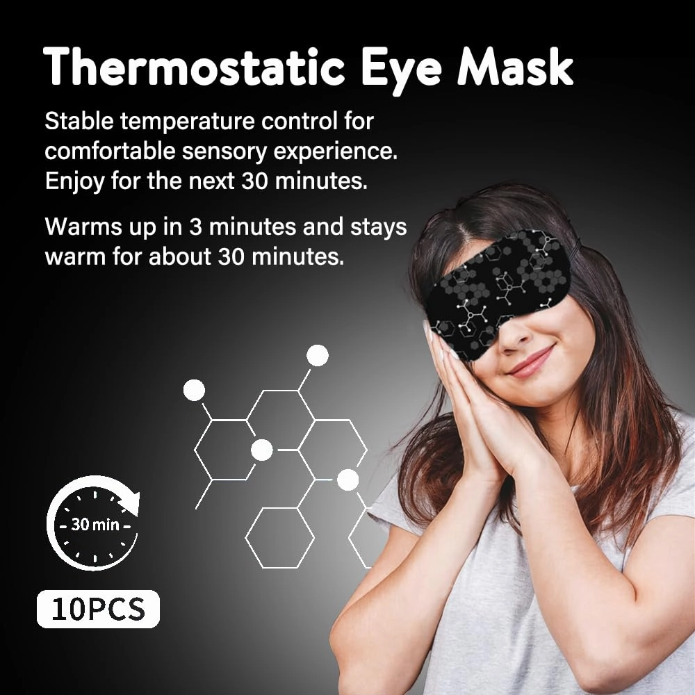 Minidiva Steam Eye Mask for Dry Eyes, 30Pcs Self Heating Spa Warm Relax Sleep Mask, Disposable Heated for Dark Circles Eye Fatigue, Relieve Stress (Graphene)