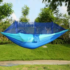 Minzan Hammock 600lbs Capacity for Hiking, Camping, Beach (Blue)