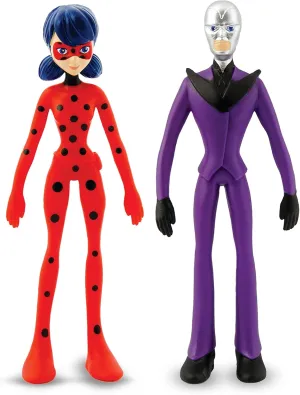 Miraculous Transformation Pack Miraculous Superheroes Flexible Action Figures Poseable Bendable Toys for Kids Toy Gift Durable Collectible Toy for Kids Ages 3 