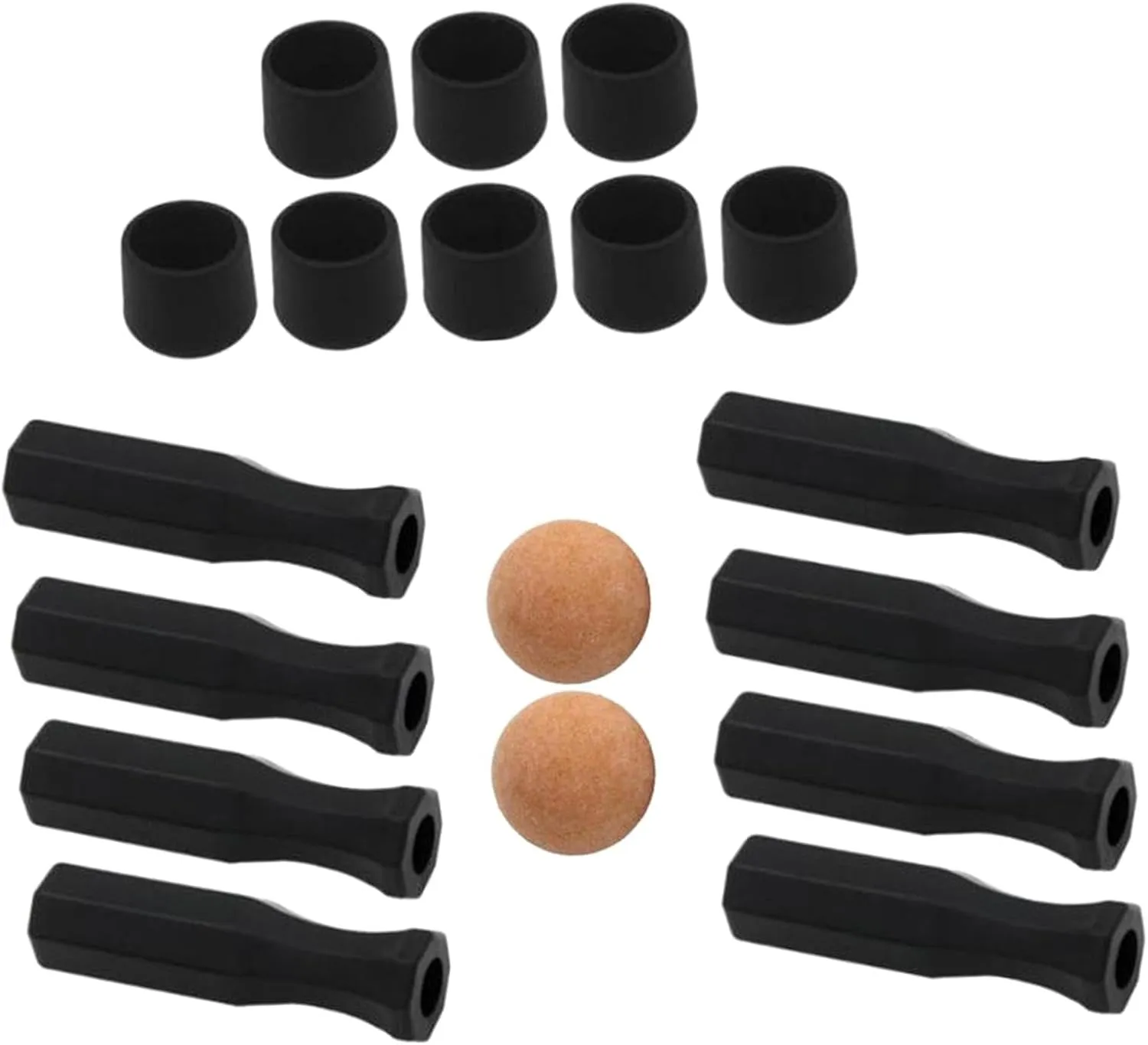 misppro Foosball Table Handles 18Pcs Set Standard Lightweight Mini Table Football Game Replacement Rod End Caps- Orange Ball