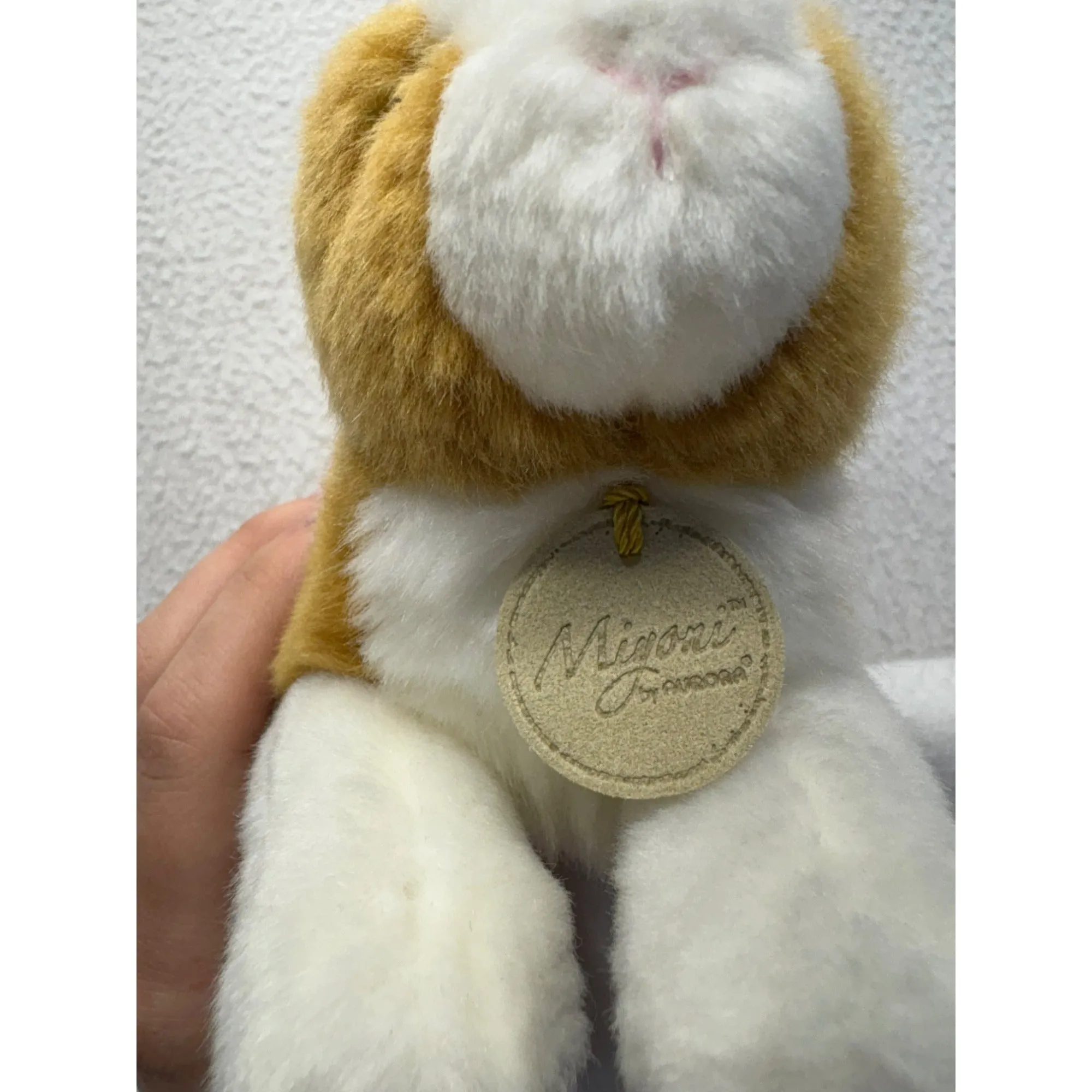 Miyoni Aurora Plush Brown & White Bunny Rabbit #7647