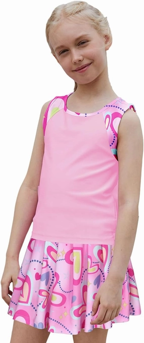 MODAFANS Girls Tennis Golf Pickball Dress Athletic Outfits Kids Tank Top and Skorts Sets
