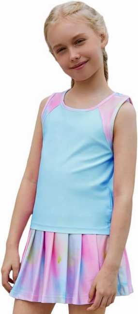 MODAFANS Girls Tennis Golf Pickball Dress Athletic Outfits Kids Tank Top and Skorts Sets