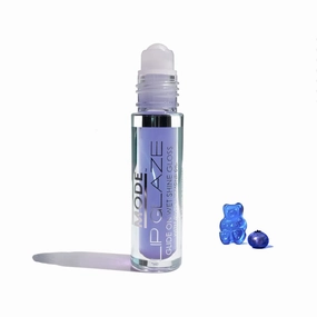 MODE Lip Glaze Flavored Lip Gloss BLUEBERRY GUMMY BEAR Delicious Yummy Flavor, Roll On Sweet Wet Nourishing Shine, Hydrating Skincare Fruit Oils, Made in NY USA