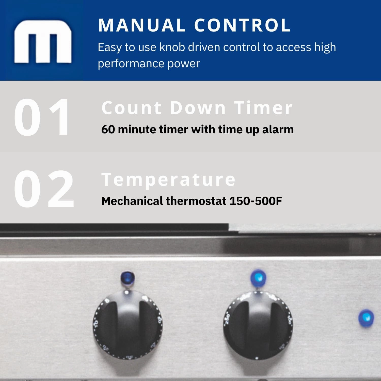 Moffat Turbofan Full Size Countertop Electric Convection Oven - Manual Control, Single Deck, 220-240v/50/60/1ph
