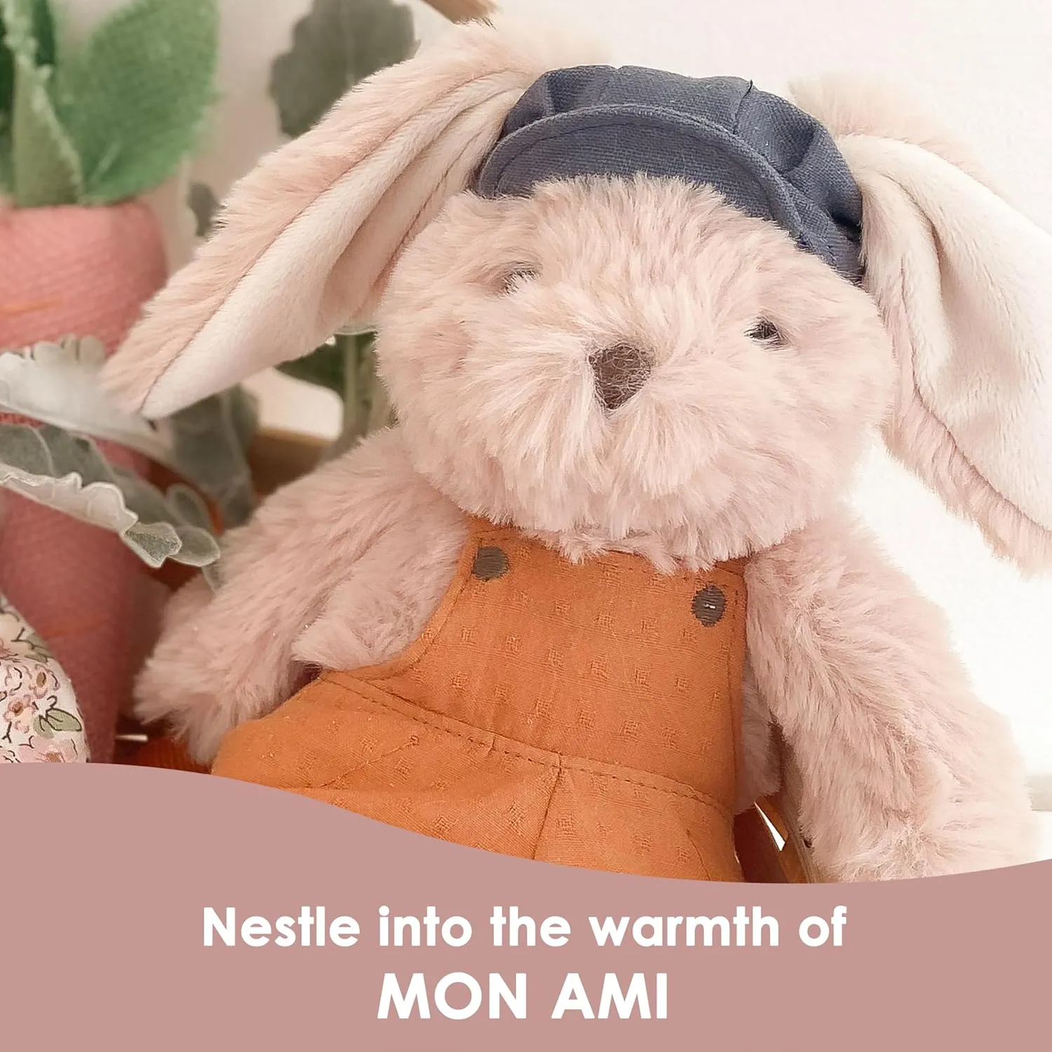 MON AMI Benjamin Bunny Stuffed Animal Plush Toy 8" Dressed Bunny with Floppy Ears, Soft & Cuddly Rabbit Stuffed Animal for Kids of All Ages