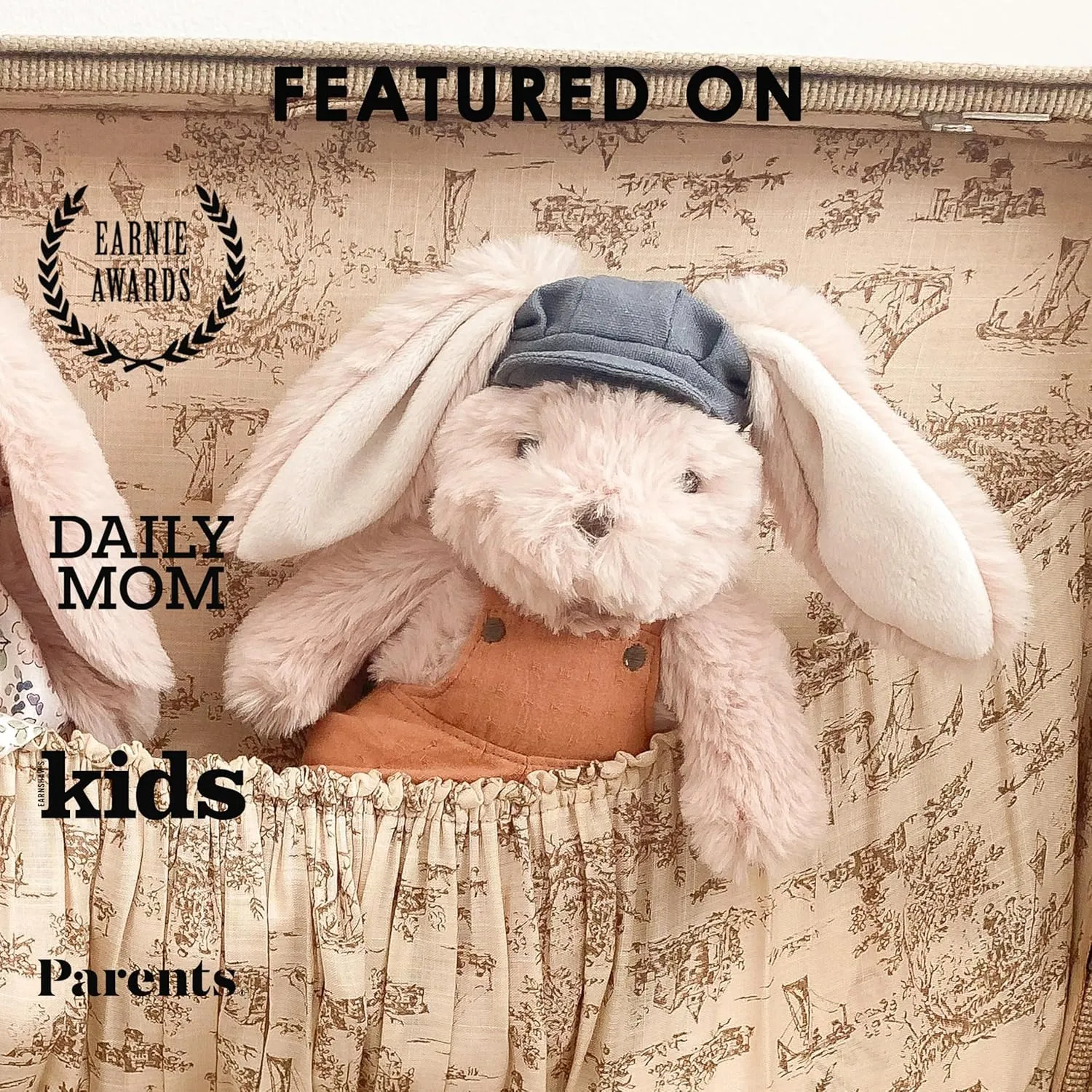 MON AMI Benjamin Bunny Stuffed Animal Plush Toy 8" Dressed Bunny with Floppy Ears, Soft & Cuddly Rabbit Stuffed Animal for Kids of All Ages