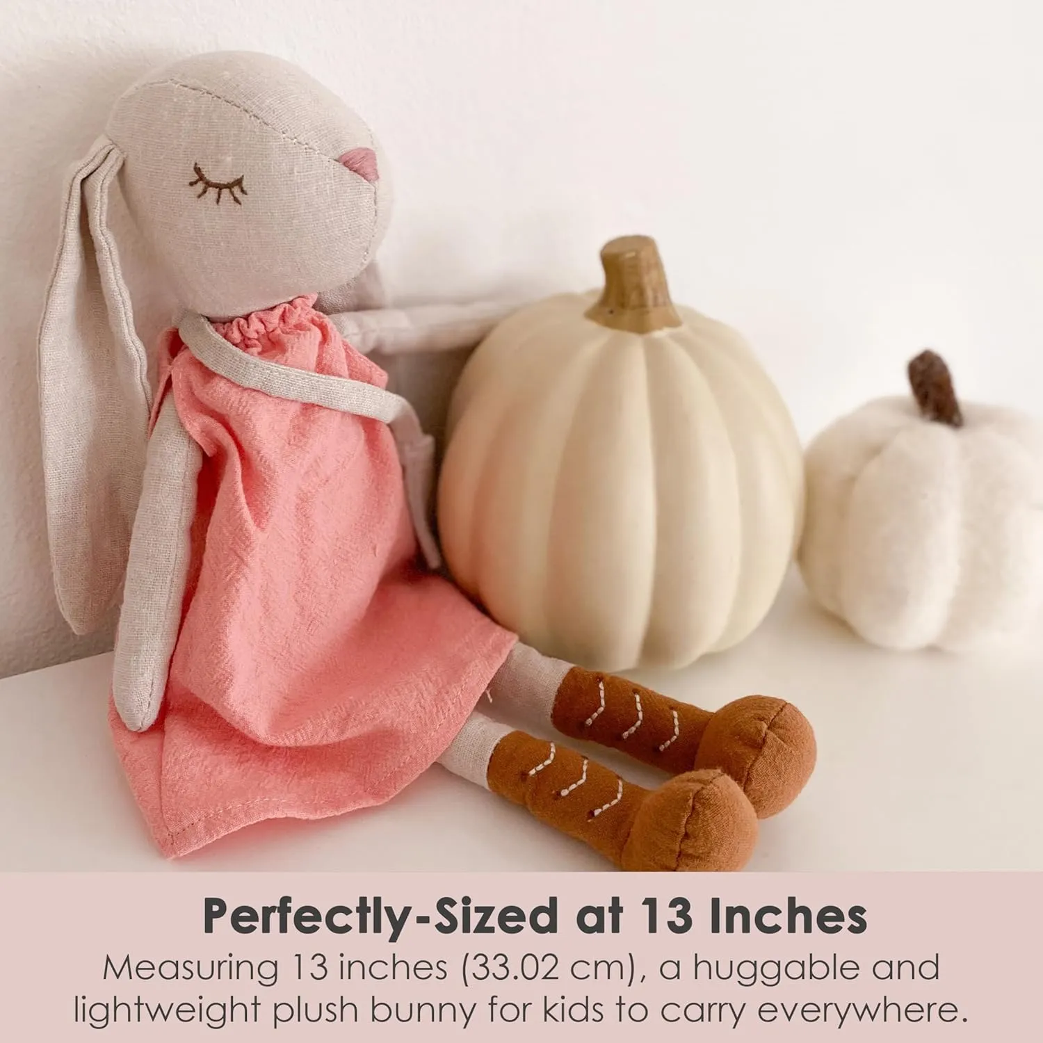 Mon Ami Hazel The Bunny Stuffed Doll - 13", Soft & Cuddly Plush Animal Doll, Use as Toy or Room Décor, Great Gift for Kids of All Ages